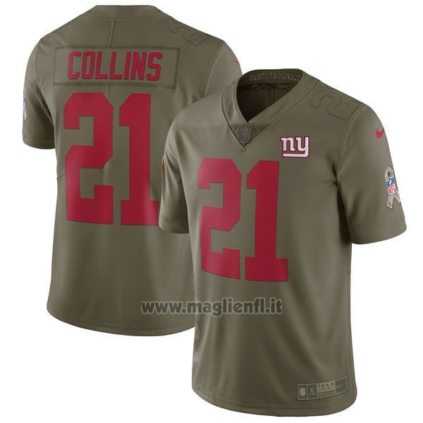 Maglia NFL Limited Bambino New York Giants 21 Collins 2017 Salute To Service Verde